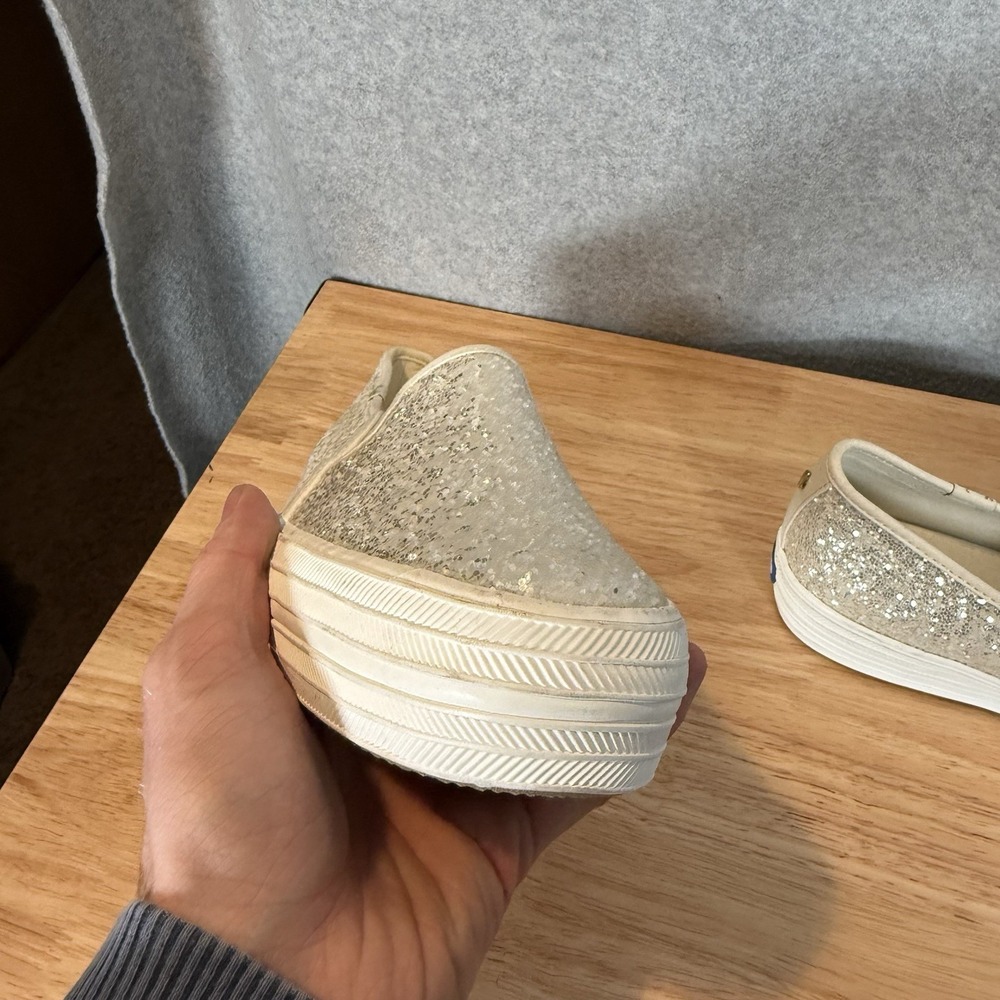 KEDS FOR KATE SPADE New York White Glitter Slip-on Sneaker Sz. 9.5 - Picture 4 of 12